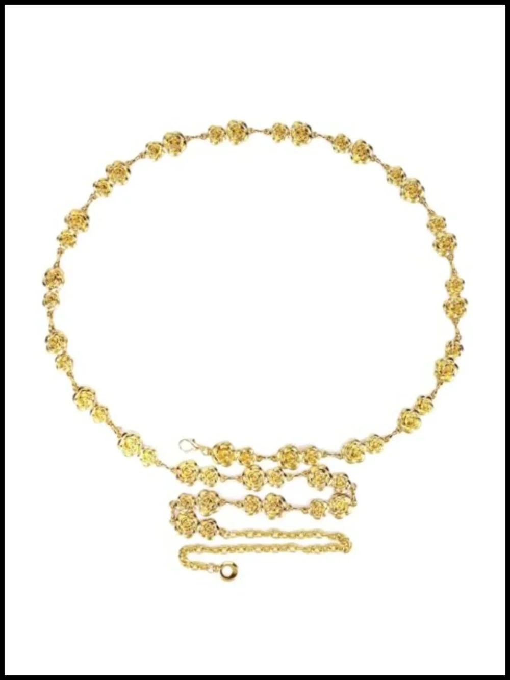 Plus Size Gold Metal Chain Belt, Chunky Body Waist Accessories, Adjustable